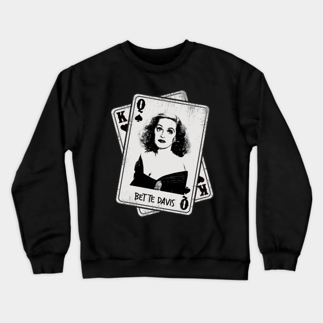 Retro Bette Davis Card Style Crewneck Sweatshirt by Slepet Anis